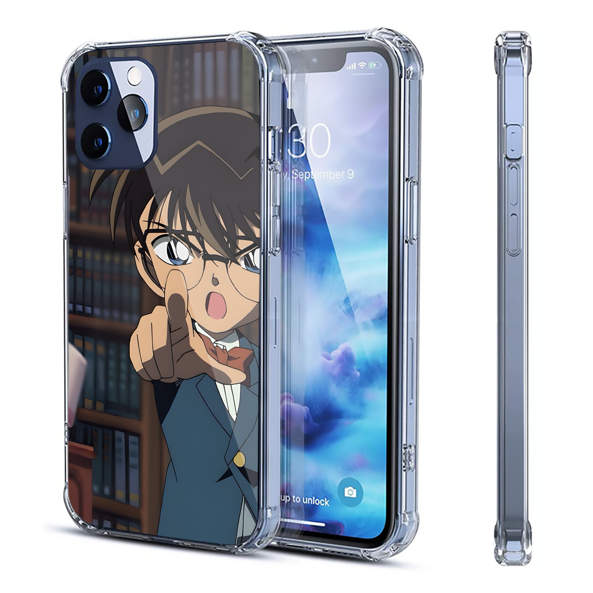 （画像用） 名探偵コナン Detective Conan 【iPhone 12シリーズ対応】透明スマホケース（クリアソフトケース）